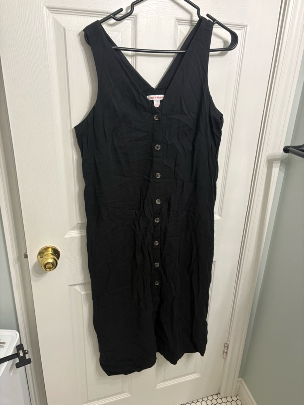 Joe Fresh Black Button-Front Midi Dress